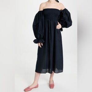 Sleeper | Dresses | Sleeper Atlanta Linen Dress Navy | Poshmark